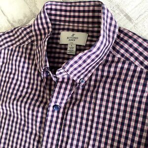 Buttoned Down Supima Cotton Plaid Button Down Long Sleeve Fitted  Mens Shirt L